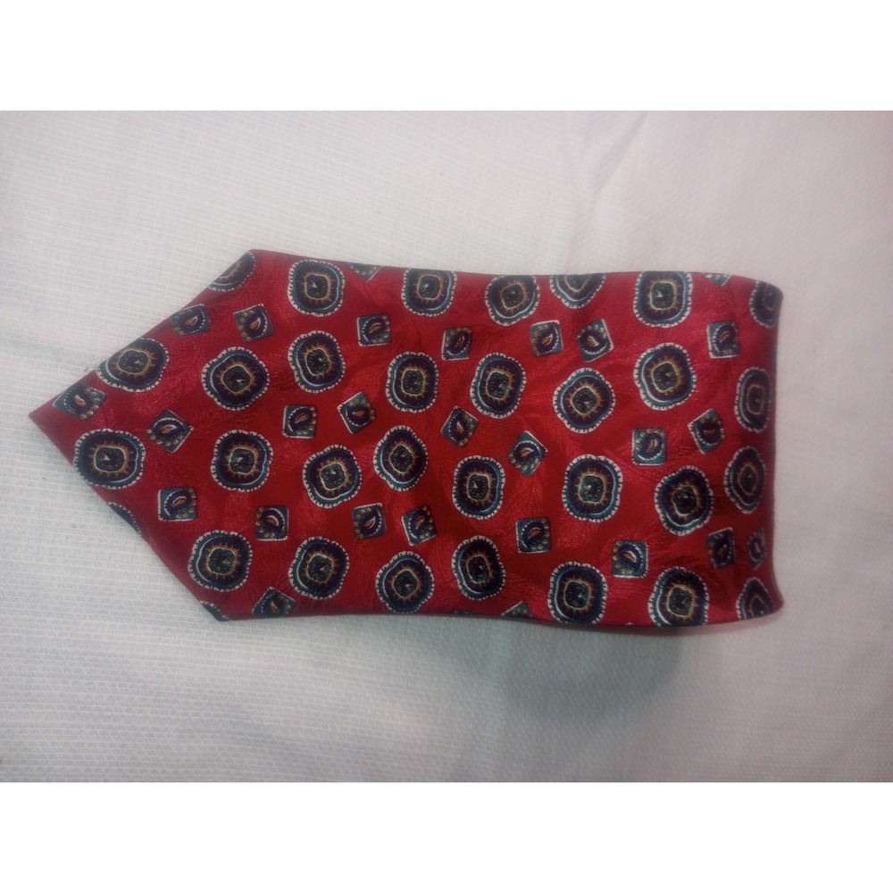 Hamilton Collection Red, Blue Abstract USA Silk‎ Neck Tie 3 1/4 4075